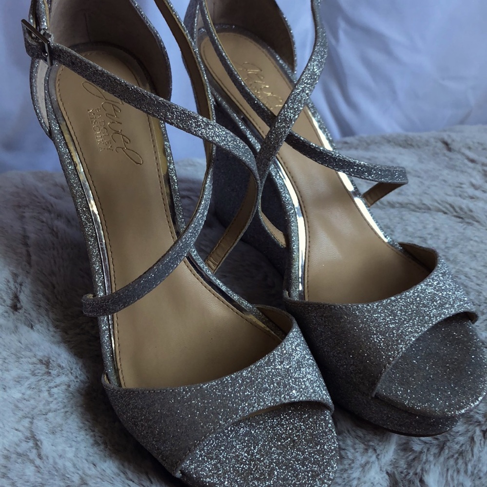 Badgley Mischka Jewel Peep Toe Wedge Sandals